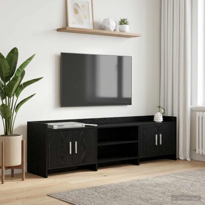 vidaXL TV skrinka 168 x 33 x 47 cm Čierny dub Kompozitné drevo