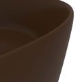 vidaXL Luxusné umývadlo, okrúhle, matné tmavohnedé 40x15 cm, keramika