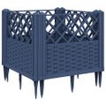 vidaXL Záhradný kvetináč s kolíkmi modrosivý 43,5x43,5x43,5 cm PP