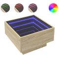 vidaXL Konferenčný stolík s LED dub sonoma 50x50x30 cm kompozit. drevo