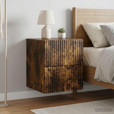 vidaXL Nástenná nočná skrinka 2 ks Dymový dub 33 x 34,5 x 40 cm