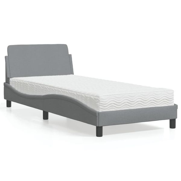 vidaXL Posteľ s matracom Dover bledosivá 90x200 cm látka