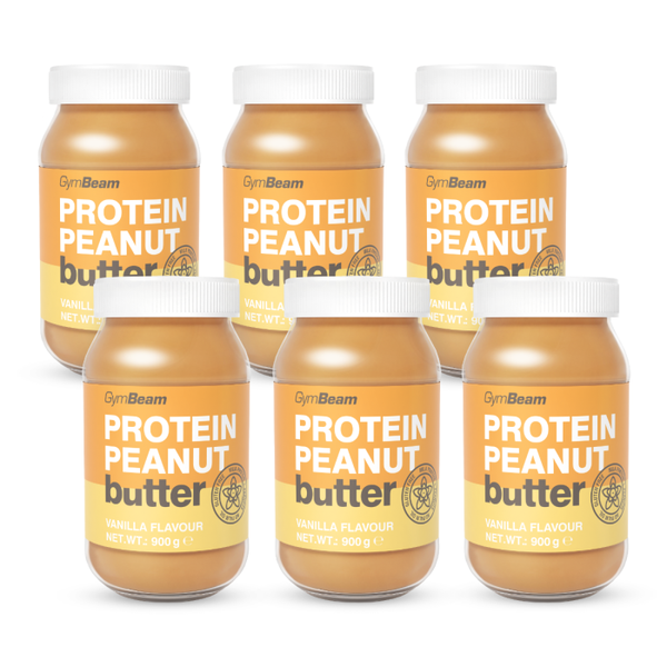 Proteínové arašidové maslo - GymBeam, vanilka, 6 x 900 g