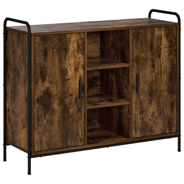 vidaXL Servírovacia skriňa Dymový dub 97 x 33 x 81 cm Kompozitné drevo