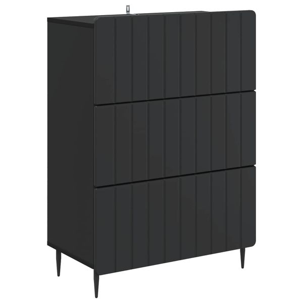 vidaXL Zásuvkový kabinet Čierna 66 x 34,5 x 92 cm Kompozitné drevo