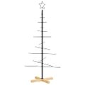 vidaXL Kovový vianočný stromček s drevenou základňou čierny 120 cm