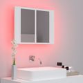 vidaXL LED kúpeľňová zrkadlová skrinka biela 60x12x45 cm akryl