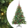 vidaXL Umelý vianočný stromček s 150 LED-i Zelená 120 cm PE a PVC