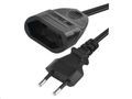 Dvojžilový pohyblivý prívod EMOS PC01301 / 1,5 m / 1 zásuvka / čierna / PVC / 0,75 mm2
