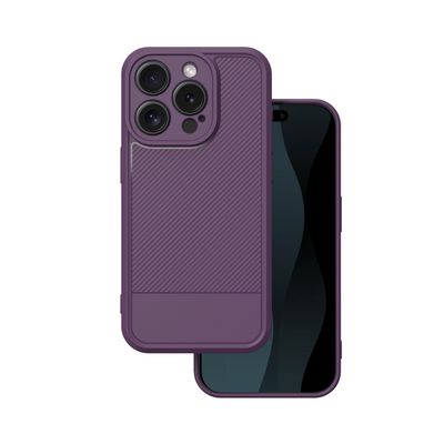 Jednoduché karbónové puzdro pre iPhone 15 Pro 6,1" fialová