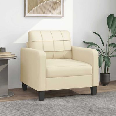 vidaXL Kreslo krémové 60 cm umelá koža