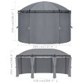 vidaXL Altánok so závesmi 520x349x255 cm, antracitový