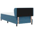 vidaXL Posteľ s pružinovým rámom Tmavo modrá 100 x 200 cm Zamat