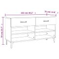 vidaXL Botník dymový dub 102x35x55 cm spracované drevo