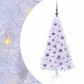 vidaXL Umelý vianočný stromček Biela 120 cm PVC a oceľ
