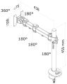 Neomounts FPMA-D960G / Flat Screen Desk Mount (grommet) / Black Držák, VESA, stolní, pro plochý monitor, úhloprícka 10"-30", náklon 180°, otácení 180°, rotace 360°, nosnost 10kg, cerný