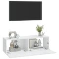 vidaXL Nástenné TV skrinky 2 ks lesklé biele 100x30x30cm sprac. drevo