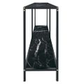 vidaXL Konzolový stolík čierny 160x35x75,5 cm tvrdené sklo