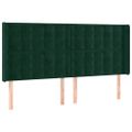 vidaXL Čelo postele so záhybmi tmavozelený 203x16x118/128 cm zamat