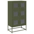 vidaXL Highboard Olive Green 68x39x123 cm Oceľ