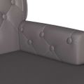 vidaXL Chesterfield lavica Sivá 119,5 x 64,5 x 75 cm Umelá koža