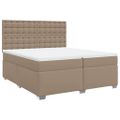 vidaXL Boxspring posteľ s matracom kapučínová 200x200 cm umelá koža