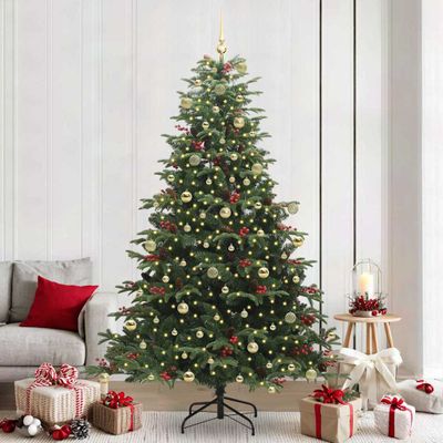 vidaXL Umelý vianočný stromček Zelená 240 cm PVC, kov a plast
