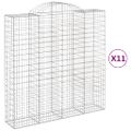 vidaXL Oblúkové gabiónové koše 11 ks 200x50x200/220cm pozinkov. železo