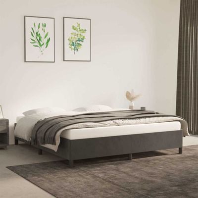 vidaXL Posteľ bez matraca tmavosivá 180x200 cm zamat