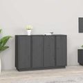 vidaXL Komoda sivá 120x35x80 cm borovicový masív