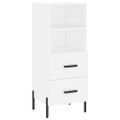 vidaXL Komoda biela 34,5x34x90 cm spracované drevo