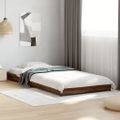 vidaXL Posteľný rám hnedý dub 100x200 cm kompozitné drevo a kov