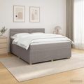 vidaXL Posteľ boxspring s matracom Sivohnedá 140 x 200 cm Látka