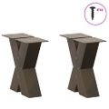vidaXL Nohy konferenčného stolíka v tvare X, 2 ks, prírodná oceľ, 40 x (30-31) cm, oceľ