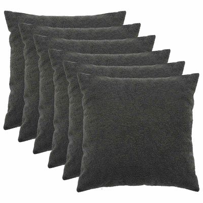 vidaXL Poťah na podložku 6 ks HEERLEN Tmavosivá 55 x 55 cm Bouclé