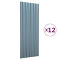 vidaXL Strešné panely 12 ks pozinkovaná oceľ sivá 100x36 cm