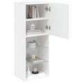 vidaXL TV skrinka s LED svetlami biela 40,5x30x102 cm