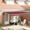 vidaXL Automaticky zaťahovacia markíza s LED burgundská 400x300 cm