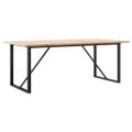 vidaXL Jedálenský stolík v tvare O 200x100x75,5 cm borovica a oceľ