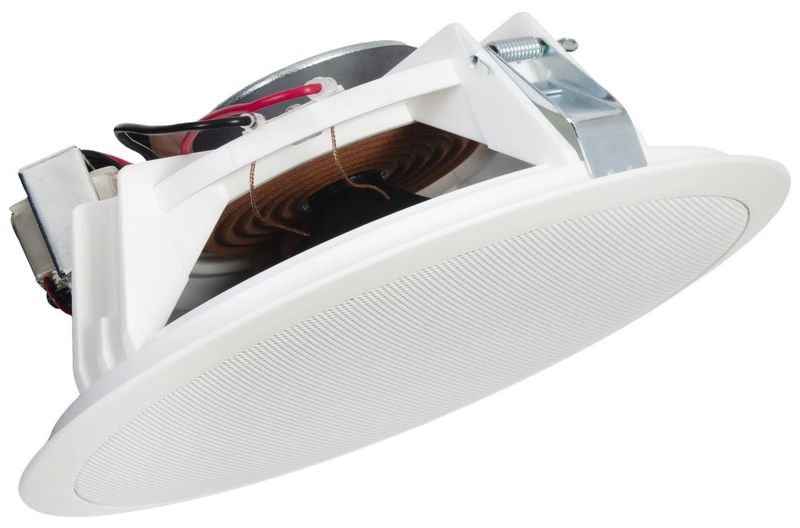 Fonestar Podhledový 100V reproduktor 15 W, 8", ABS, ocelová mřížka, montážní hl 85 mm, bílý stropní reproduktor, 100V linka, 8" dvoukonusový, 10W RMS, 75–16000 Hz, transformátor, hliníková mrížka, rychlá montáž