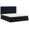 vidaXL Ottoman posteľ s matracom a LED Čierna 180 x 200 cm Zamat