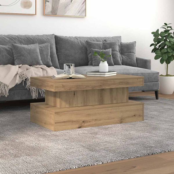 vidaXL Konferenčný stolík s LED svetlami dub artisian 90x50x40 cm