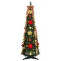 vidaXL Umelý vianočný stromček s 50 LED-i Zelená 125 cm PVC