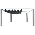 vidaXL Polyratanový altánok so strechou 400x400x200 cm sivo-antracitový