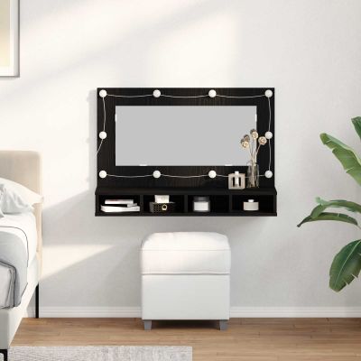 vidaXL Zrkadlová skrinka Čierny dub 90 x 31,5 x 62 cm Kompozitné drevo