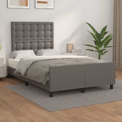 vidaXL Posteľný rám s čelom sivý 120x200 cm umelá koža