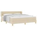 vidaXL Posteľ s pružinovým rámom s matracmi Krémová 180 x 200 cm látka