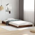 vidaXL Posteľný rám hnedý dub 75x190 cm kompozitné drevo a kov