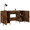 vidaXL Stôl dymový dub 140x50x75 cm kompozitné drevo