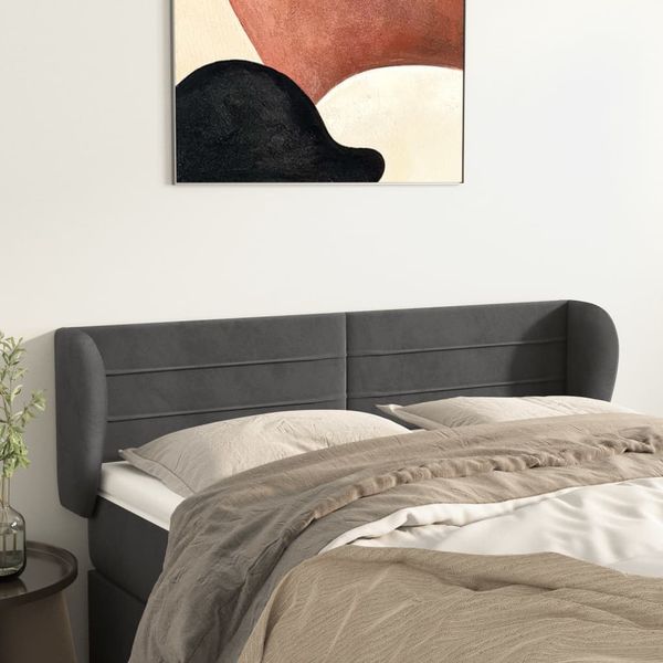 vidaXL Čelo postele so záhybmi tmavosivé 147x23x78/88 cm zamat